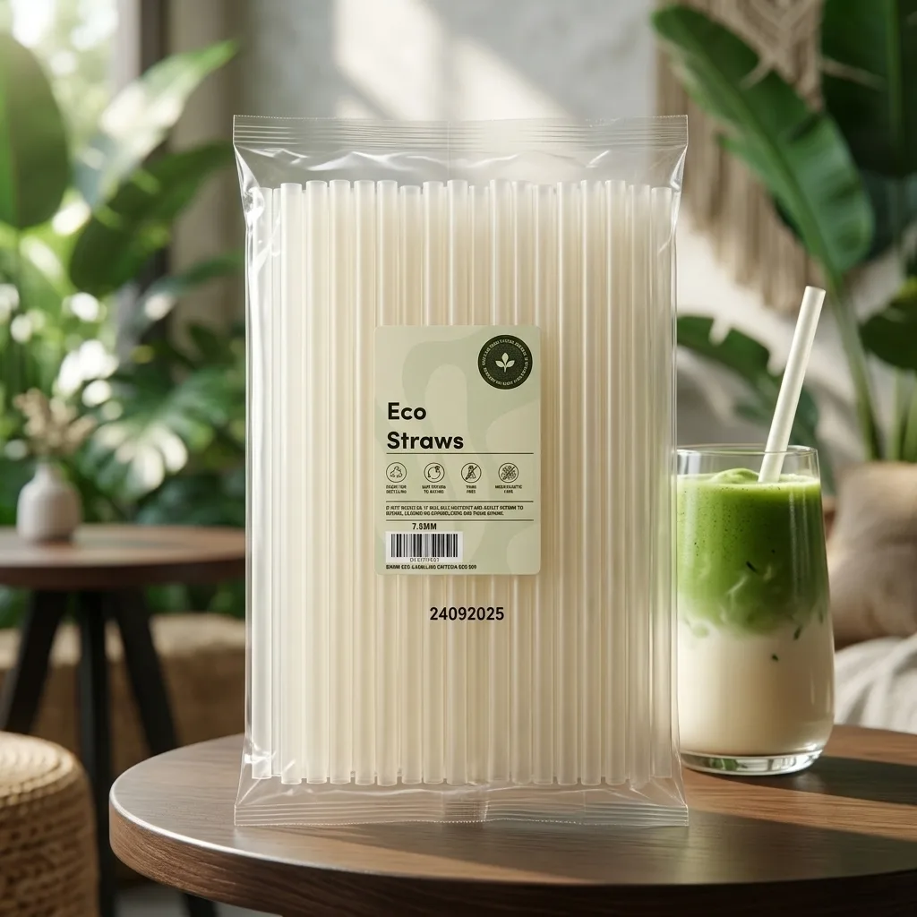 Bio Straw Clear 7.5mm — auto-packed